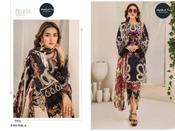 Mehboob Tex 1522 To 1526 Chiffon Dupatta Pakistani Salwar Suits - Image 4