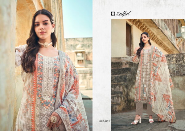 Zulfat Gulnaaz 620 Series Cotton Printed Dress Material Collection - Image 4
