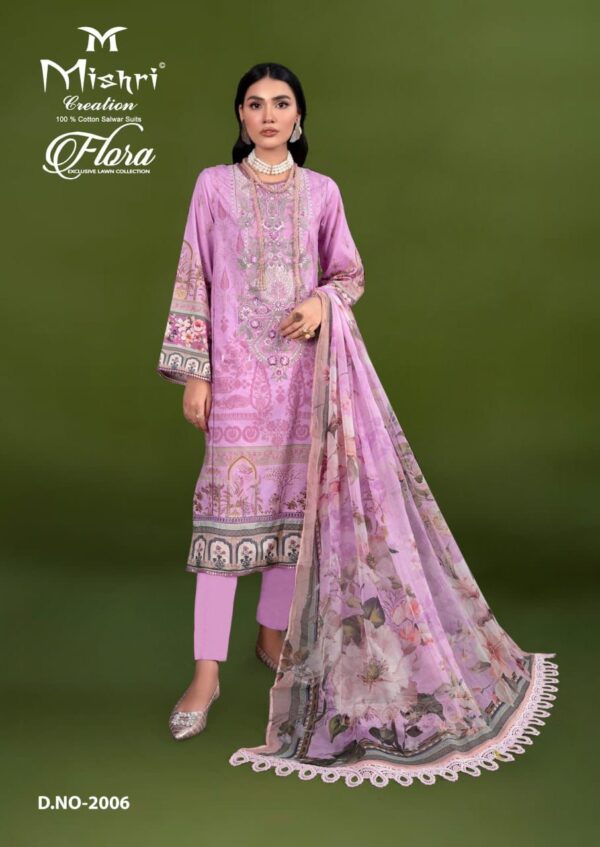 Mishri Flora 2 Lawn Cotton Printed Dress Material Catalog Wholesale Collection - Image 3
