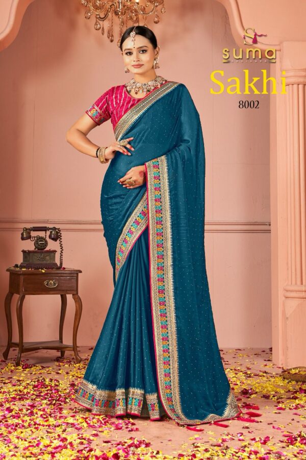 Suma Sakhi Black Rangoli Festival Wear Saree Collection - Image 2