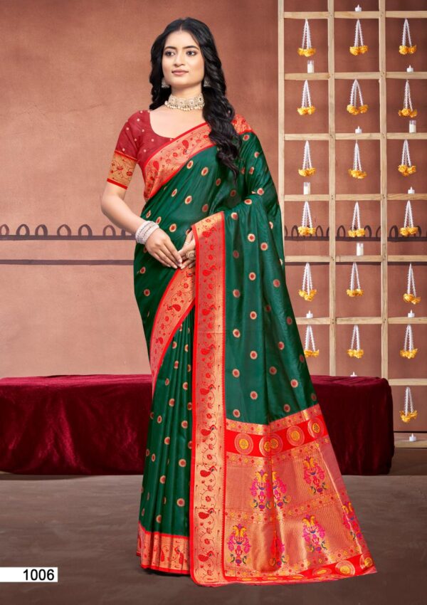 Bunawat Sawariya Silk Latest Designer Wedding Wear Silk Saree Collection - Image 3