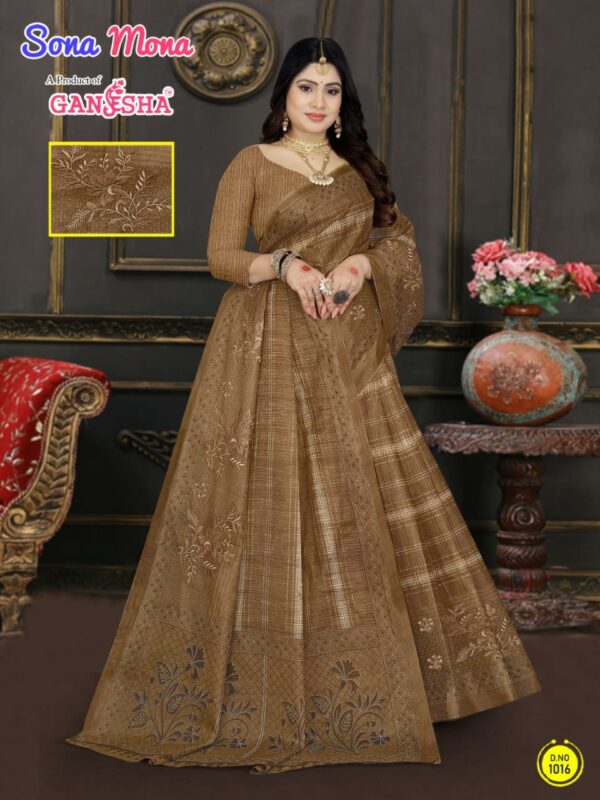 Ganesha Sona Mona Vol 1 Printed Cotton Party Wear Saree Collection - Image 10