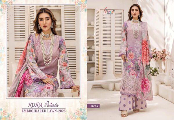 Shree Adan Prints Embroidered Lawn 2025 Cotton Dupatta Pakistani Suits - Image 3