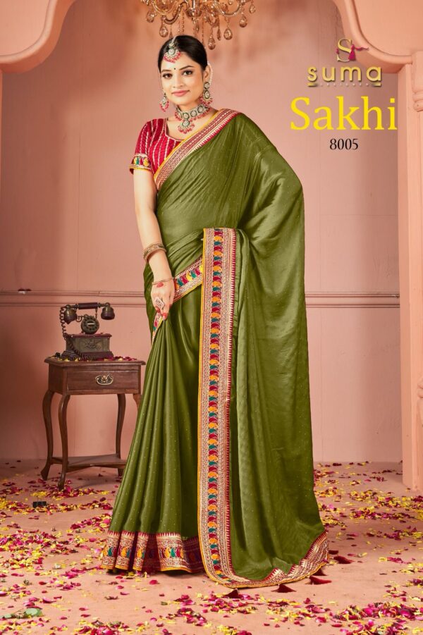 Suma Sakhi Black Rangoli Festival Wear Saree Collection - Image 3