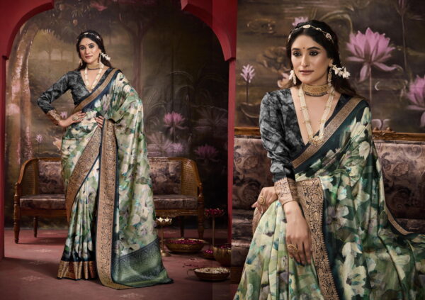 Shubh Streeva Tusser Silk Digital Printed Saree Collection - Image 5