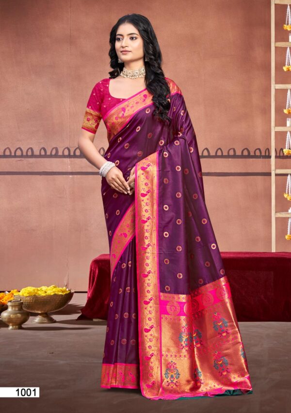 Bunawat Sawariya Silk Latest Designer Wedding Wear Silk Saree Collection - Image 4