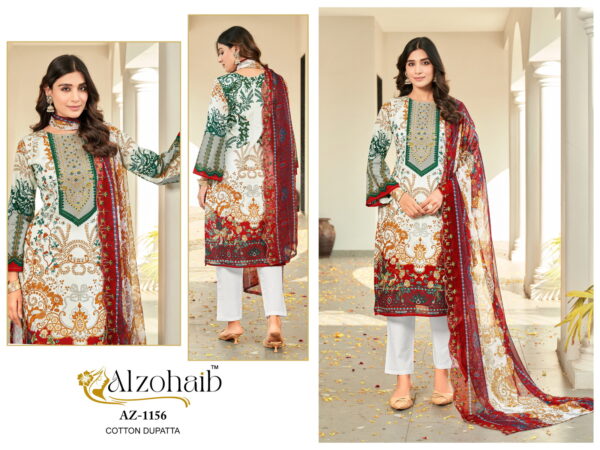 Alzohaib Az 1155 To 1157 Cotton Dupatta Pakistani Suits Collection - Image 3