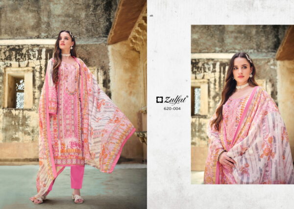 Zulfat Gulnaaz 620 Series Cotton Printed Dress Material Collection - Image 5