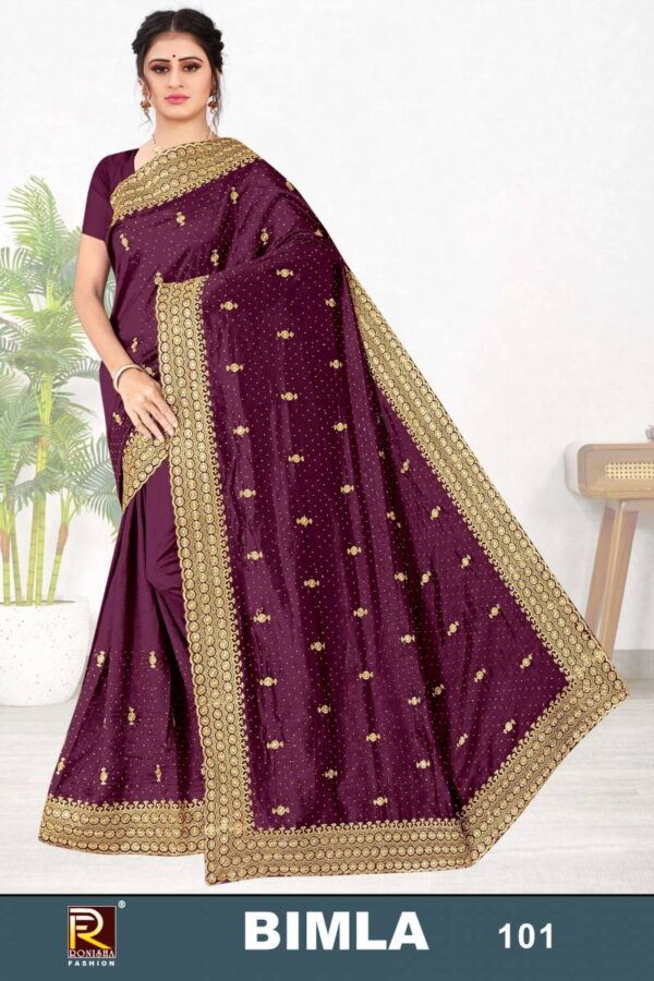 Ronisha Bimla Embroidered Vichitra Silk Saree Collection