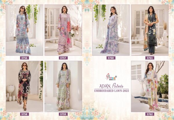 Shree Adan Prints Embroidered Lawn 2025 Cotton Dupatta Pakistani Suits - Image 4