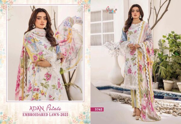 Shree Adan Prints Embroidered Lawn 2025 Cotton Dupatta Pakistani Suits - Image 9