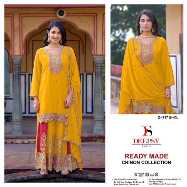 Deepsy D 717 Chinon Embroidered Ready Made Pakistani Collection - Image 2