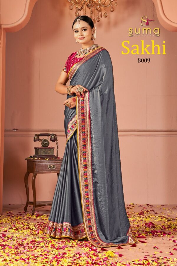 Suma Sakhi Black Rangoli Festival Wear Saree Collection - Image 5