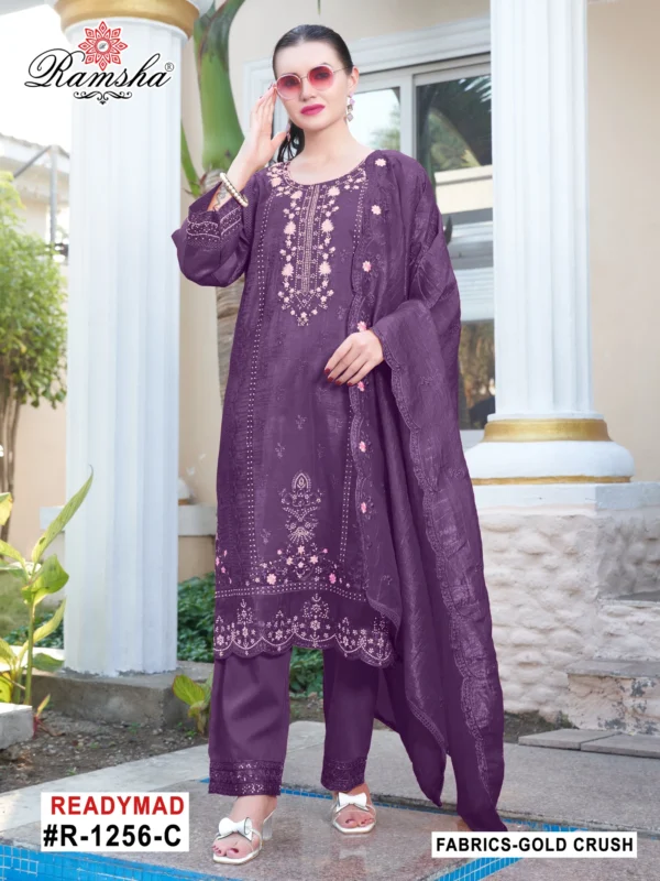 Ramsha R 1256 Nx Gold Crush Ready Made Suits Collection - Image 3
