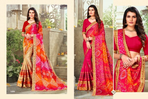 Jalnidhi Koyal Moss Chiffon Bandhani Printed Saree Collection - Image 3