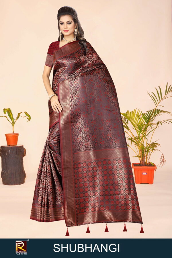 Ronisha Shubhangi Beautiful Satin Fancy Saree Collection - Image 4