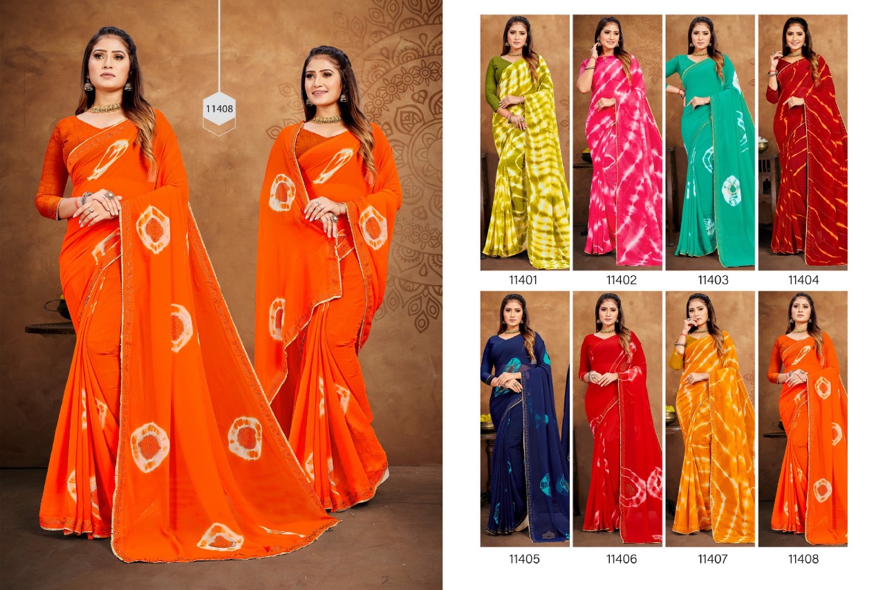 Jalnidhi Kohinoor Georgette Murga Printed Saree Collection - Image 3