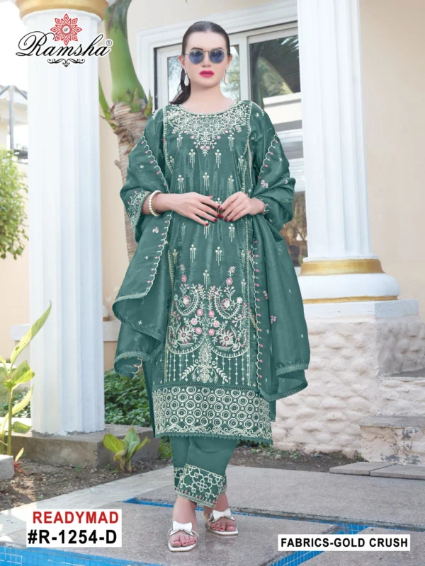 Ramsha R 1254 Nx Gold Crush Ready Made Suits Collection - Image 4