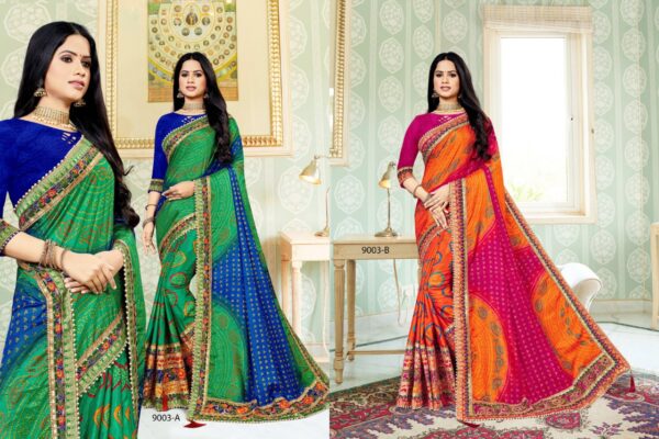Jalnidhi Kusum Dola Silk Bandhani Printed Saree Collection - Image 3