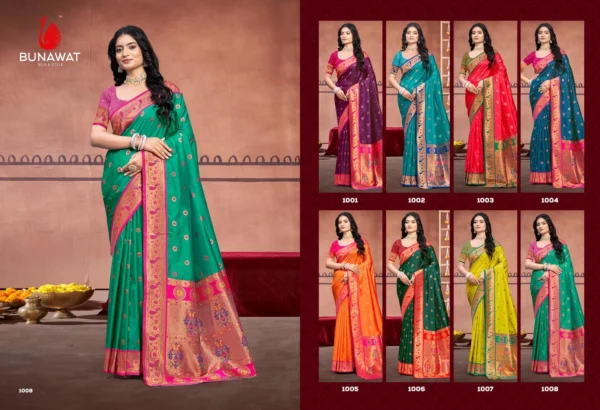 Bunawat Sawariya Silk Latest Designer Wedding Wear Silk Saree Collection - Image 5