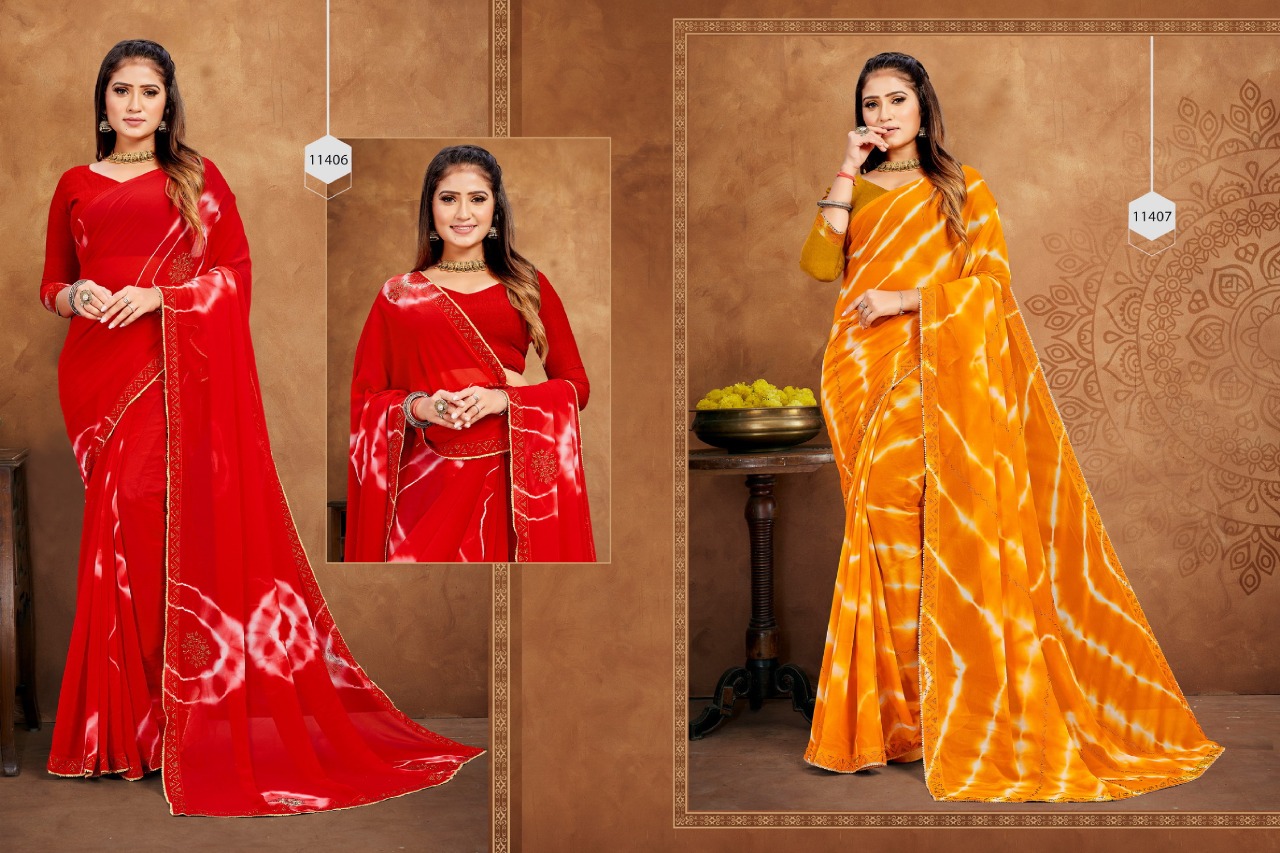 Jalnidhi Kohinoor Georgette Murga Printed Saree Collection - Image 4