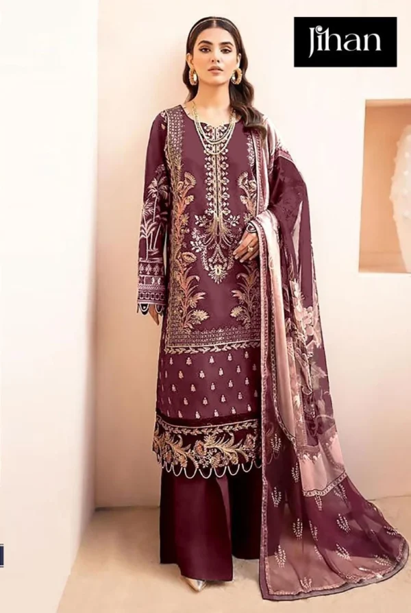 Jihan Chevron 3374 F And G Chiffon Dupatta Pakistani Salwar Kameez