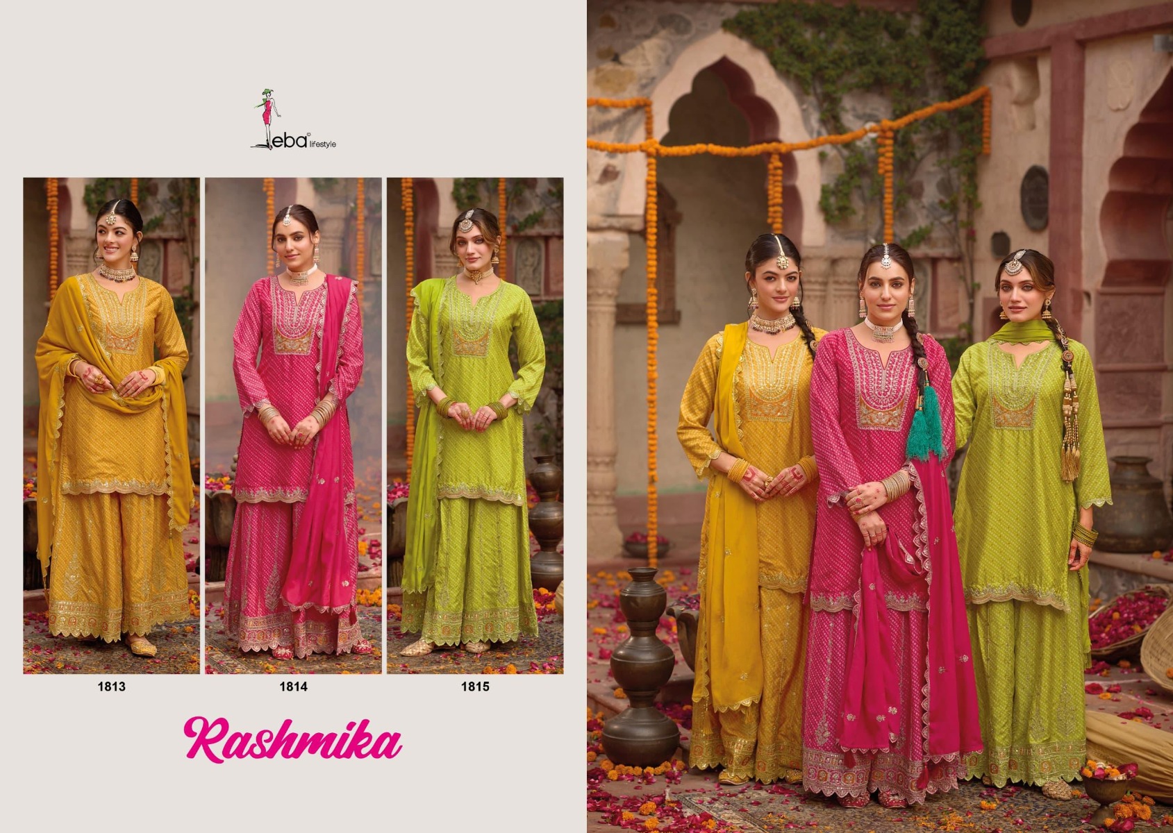 Eba Rashmika Chinon Digital Printed Embroidered Ready Made Collection - Image 5