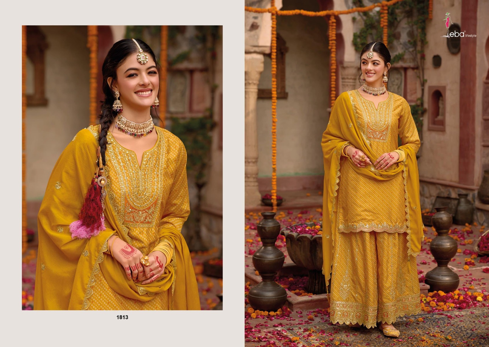 Eba Rashmika Chinon Digital Printed Embroidered Ready Made Collection - Image 6