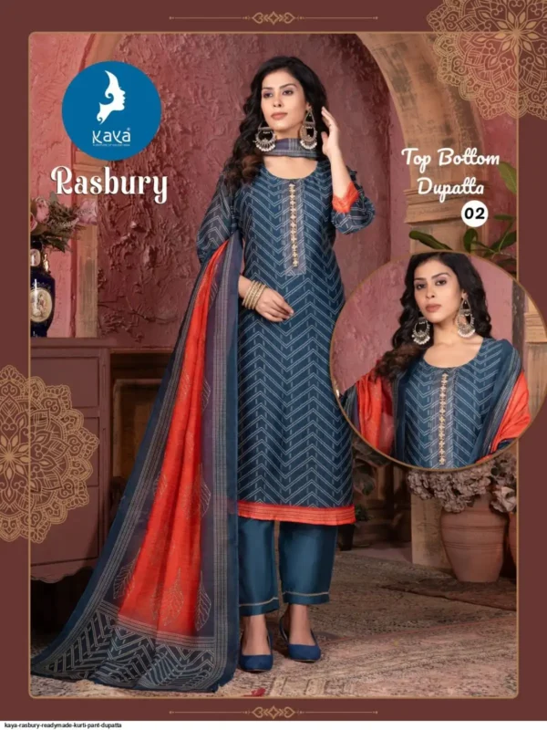 Kaya Rasbury Chanderi Digital Printed Kurti Bottom With Dupatta - Image 2