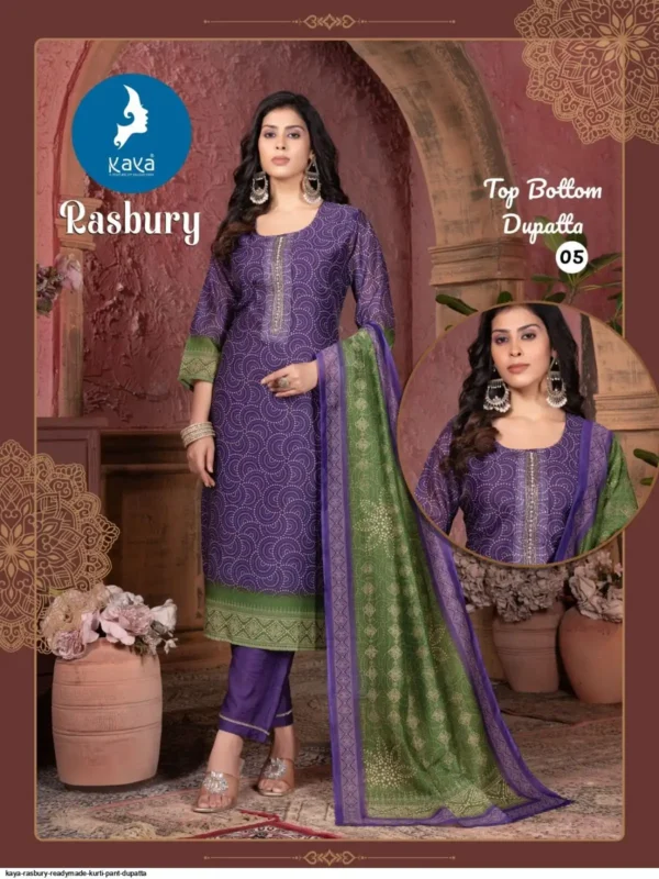 Kaya Rasbury Chanderi Digital Printed Kurti Bottom With Dupatta - Image 5