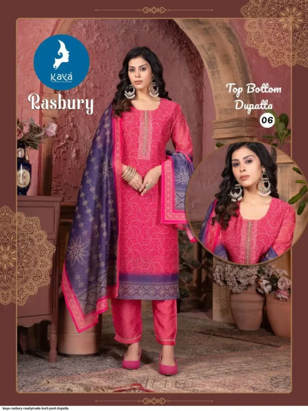Kaya Rasbury Chanderi Digital Printed Kurti Bottom With Dupatta - Image 6