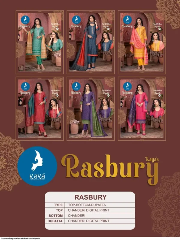 Kaya Rasbury Chanderi Digital Printed Kurti Bottom With Dupatta - Image 8