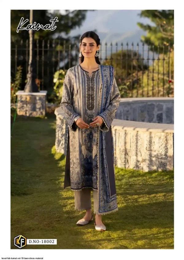 Keval Kainat Vol 18 Heavy Luxury Lawn Collection Dress Material - Image 5