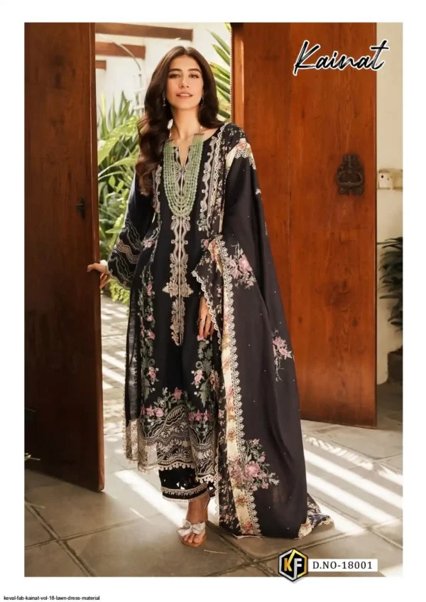 Keval Kainat Vol 18 Heavy Luxury Lawn Collection Dress Material - Image 7