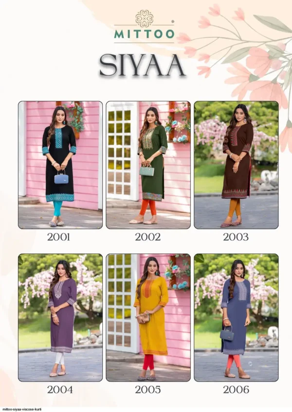 Mittoo Siyaa Viscose Weving Casual Wear Kurti Collection - Image 2