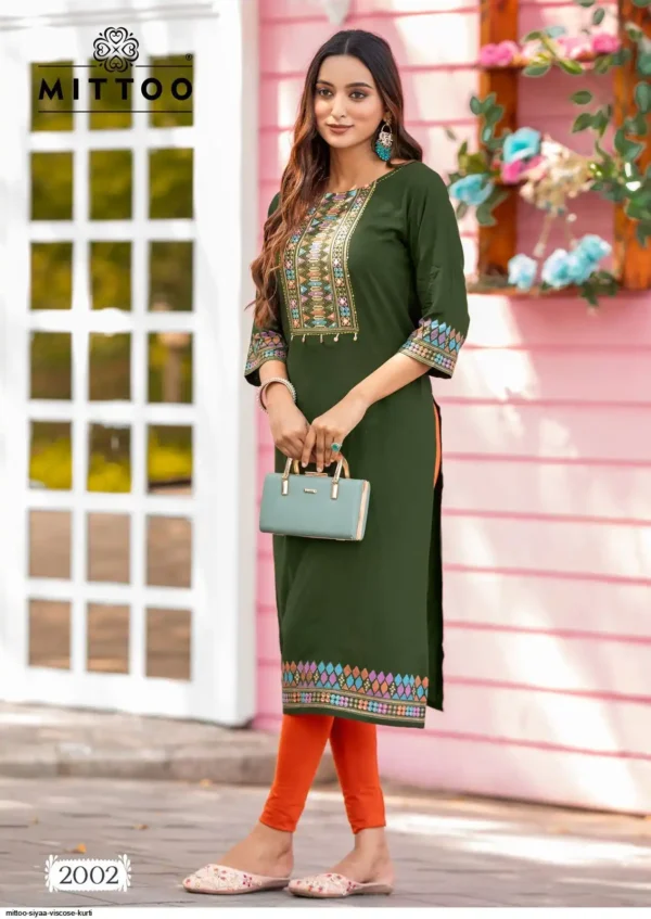 Mittoo Siyaa Viscose Weving Casual Wear Kurti Collection - Image 3