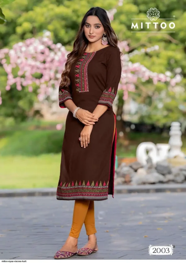 Mittoo Siyaa Viscose Weving Casual Wear Kurti Collection - Image 4
