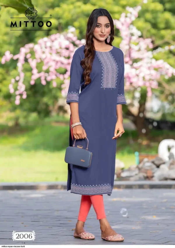 Mittoo Siyaa Viscose Weving Casual Wear Kurti Collection - Image 6