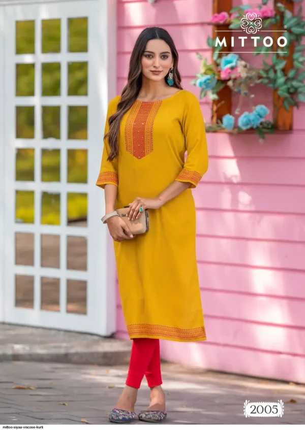 Mittoo Siyaa Viscose Weving Casual Wear Kurti Collection - Image 7