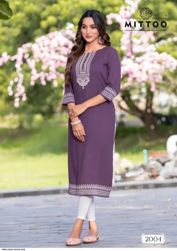 Mittoo Siyaa Viscose Weving Casual Wear Kurti Collection - Image 8
