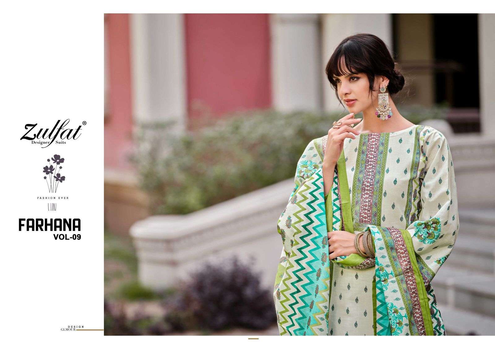 Zulfat Farhana Vol 9 Cotton Printed Dress Material Collection - Image 2