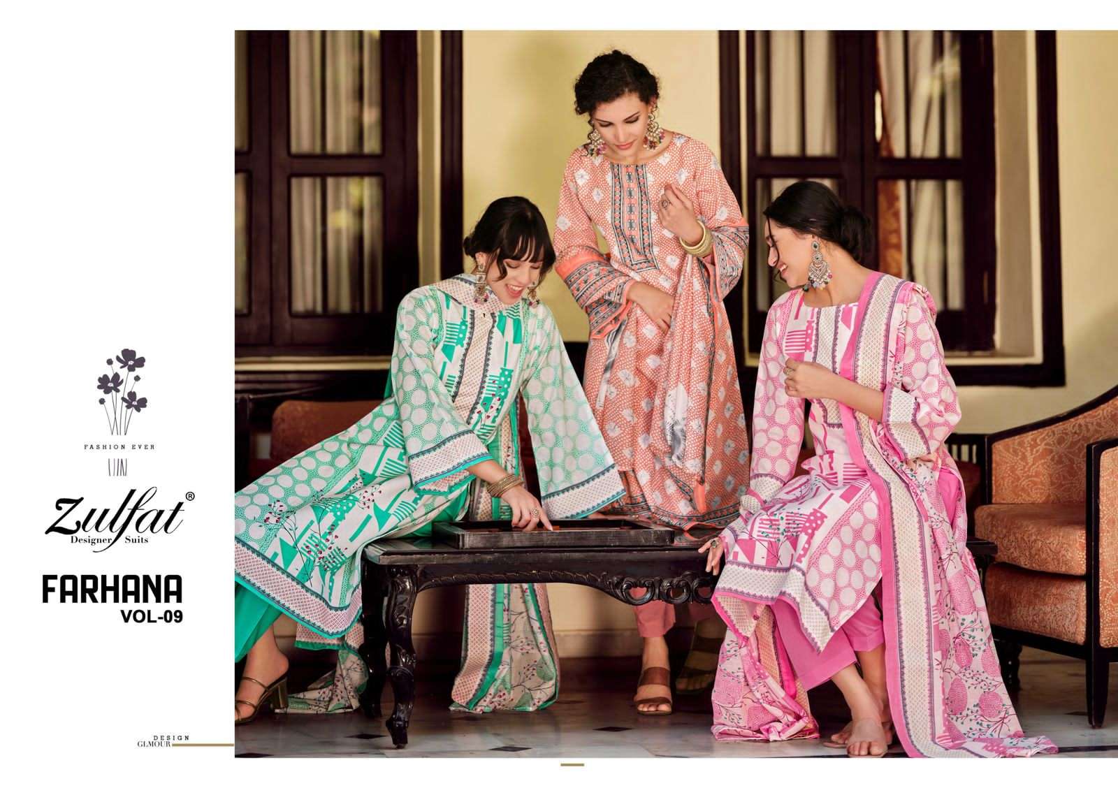 Zulfat Farhana Vol 9 Cotton Printed Dress Material Collection - Image 7