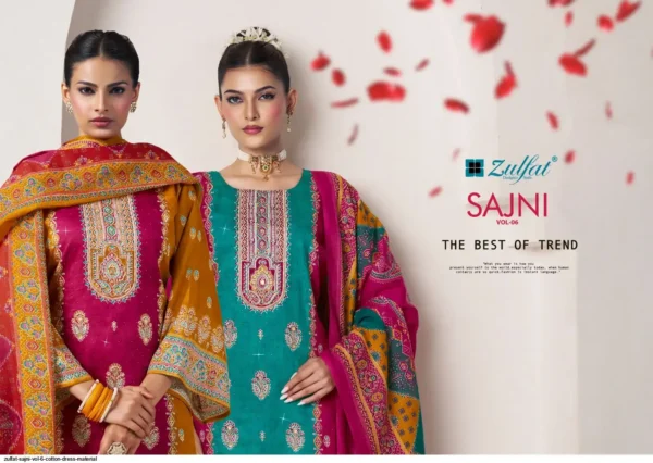 Zulfat Sajni Vol 6 Jam Cotton Printed Dress Material Collection - Image 4