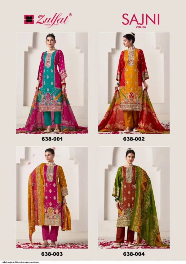 Zulfat Sajni Vol 6 Jam Cotton Printed Dress Material Collection - Image 5
