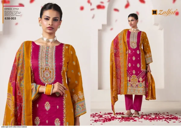Zulfat Sajni Vol 6 Jam Cotton Printed Dress Material Collection - Image 6