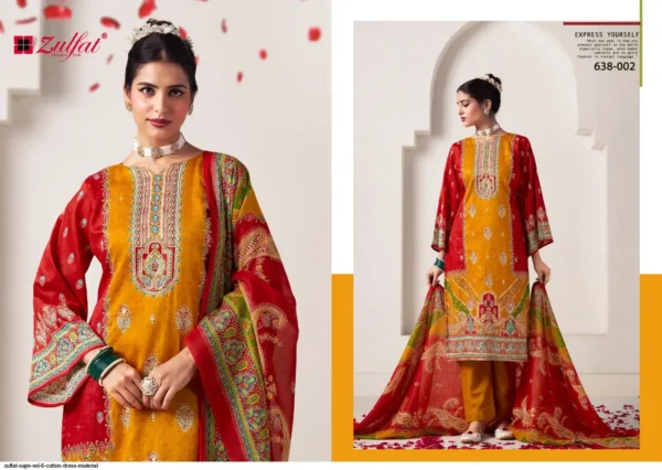 Zulfat Sajni Vol 6 Jam Cotton Printed Dress Material Collection - Image 3