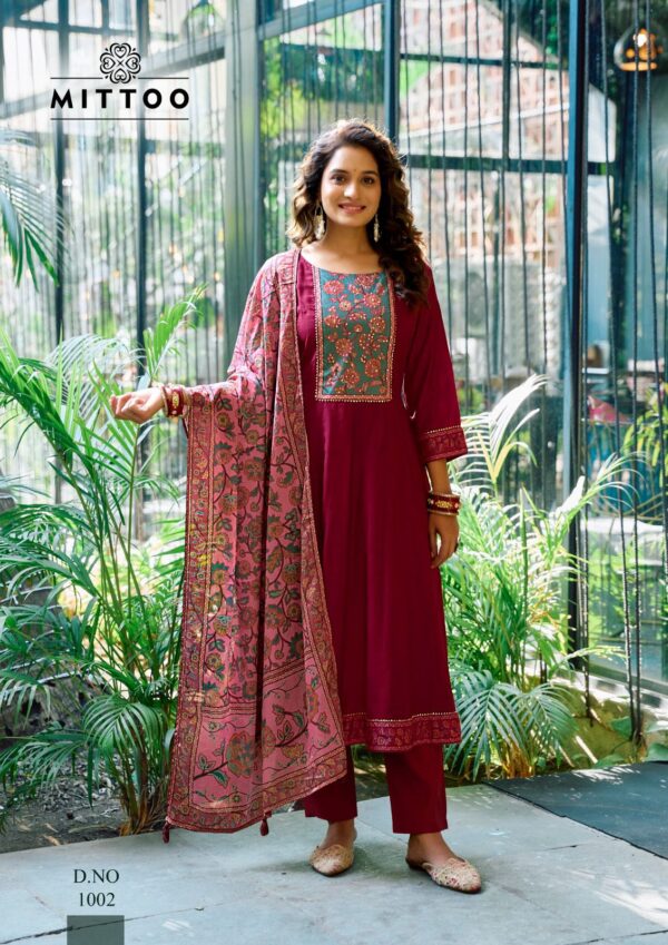 Mittoo Muskaan Modal Silk Top Bottom With Dupatta Collection - Image 4