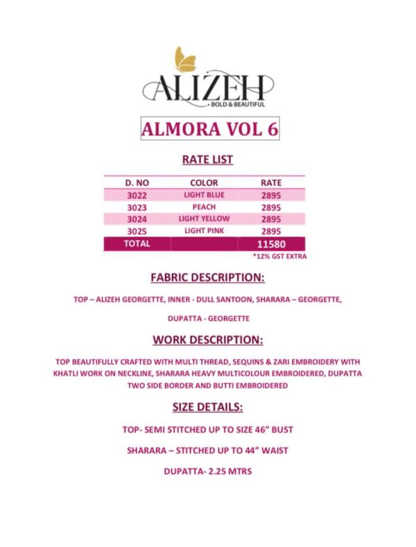 Alizeh Almora Vol 6 Georgette Designer Salwar Kameez Collection - Image 7