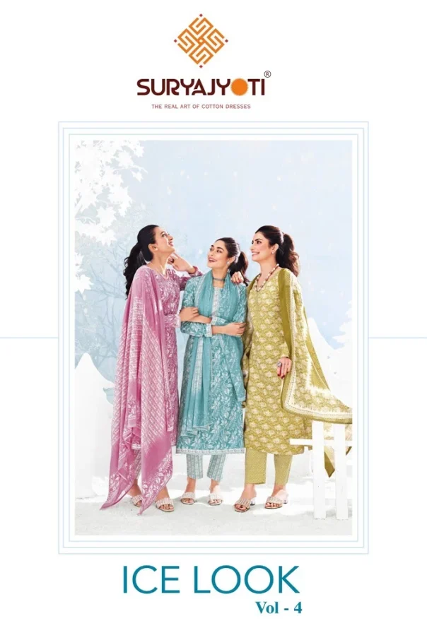 Suryajyoti Ice Look Vol 4 Cotton Printed Dress Material Collection