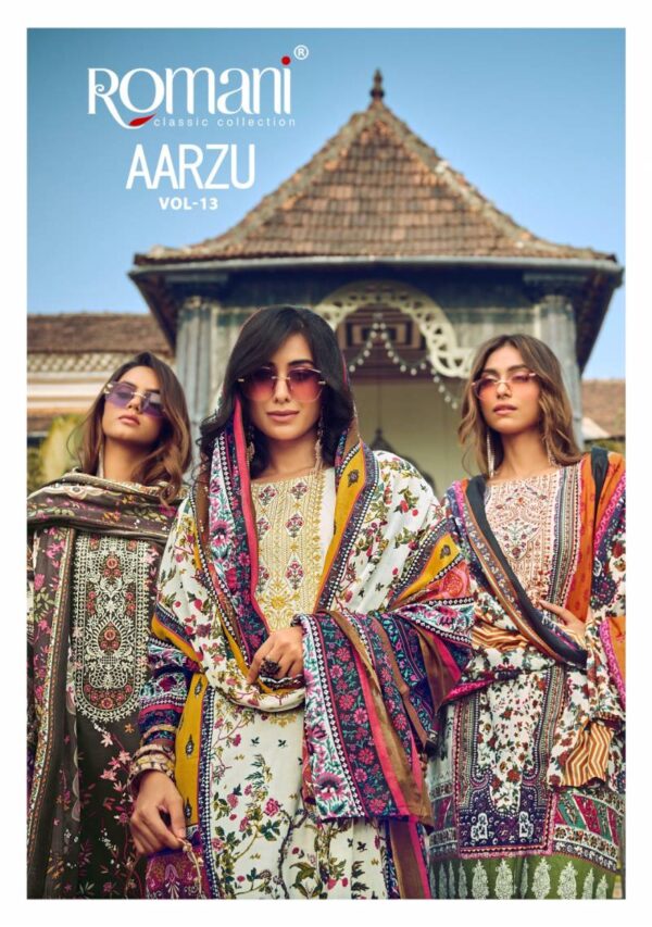 Romani Aarzu Vol 13 Soft Cotton Digital Printed Dress Material